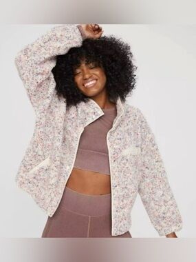 Aerie Speckled Chunky Fleece Jacket in the Confetti Colorway, Sz M (P2P 23”)